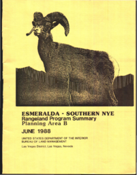 Esmeralda, Southern Nye rangeland program summary planning area