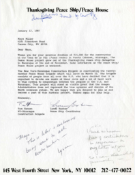 Letter written by Lynne Barbee and Tom Hansen to Maya Miller, January 12, 1987