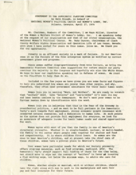 Statement to the Democratic Platform Committee written and delivered by Maya Miller, Atlanta Georgia, April 17, 1976