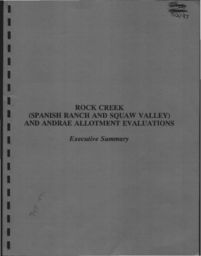 Rock Creek herd management area summary