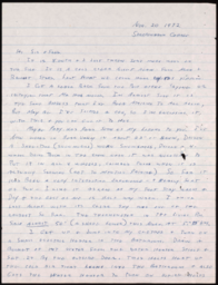 Letter to sister Nancy Lee and brother-in-law Fred Humiston from Leland John Sparks