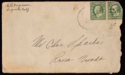 Letter and envelope to Charles M. Sparks from Edwin B. Ferguson, 2