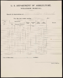 Mount Rose Ranch observations, May 1910