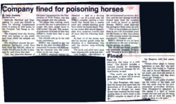 Newspaper Clipping, "Company fined for poisoning horses"