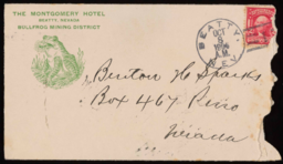 Letter and envelope to Benton H. Sparks from father John Sparks