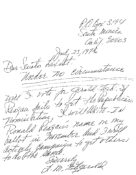 Correspondence between J.M. Fitzgerald and Paul Laxalt, July 23, 1976
