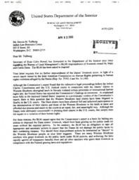 Letter from the Bureau of Land Management to Steven Tullberg, April 3, 2003
