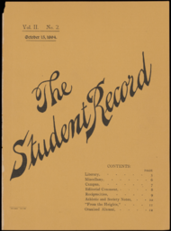 The Student Record, 1894-10-15