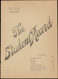 The Student Record, 1895-05-28