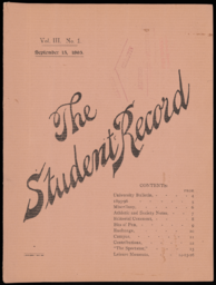 The Student Record, 1895-09-15