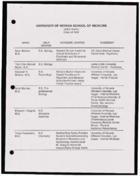University of Nevada School of Medicine - UNLV Alumni List