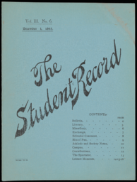 The Student Record, 1895-12-01