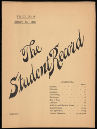 The Student Record, 1896-01-15