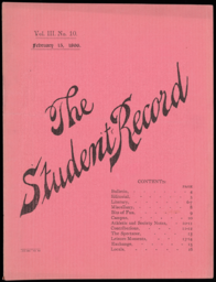 The Student Record, 1896-02-15