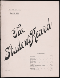 The Student Record, 1896-04-01