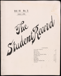 The Student Record, 1896-10-01