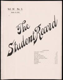 The Student Record, 1896-10-15