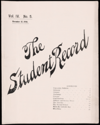 The Student Record, 1896-11-15