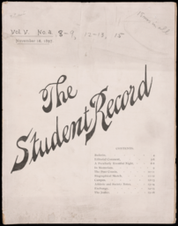 The Student Record, 1897-11-15