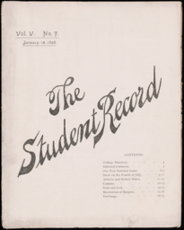 The Student Record, 1898-01-15