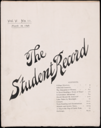 The Student Record, 1898-03-15