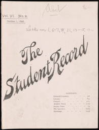 The Student Record, 1898-10-01