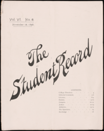 The Student Record, 1898-11-15