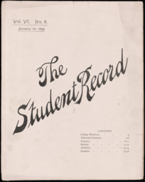 The Student Record, 1899-01-15