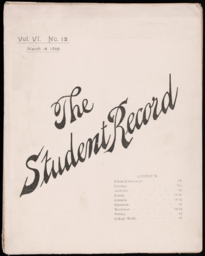 The Student Record, 1899-03-15