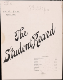 The Student Record, 1899-04-01