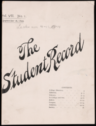 The Student Record, 1899-09-15