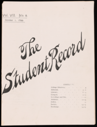 The Student Record, 1899-10-01