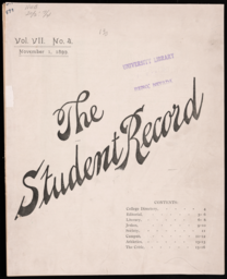 The Student Record, 1899-11-01