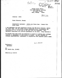 Internal correspondence Nellis, Bureau of Land Management