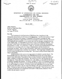 Commission letter to Bureau of Land Management regarding resource management plan, Nellis Range
