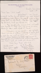 Letter and envelope to Leland J. Sparks from C. W. Cavitte