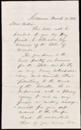 Letter from Henry R. Mighels to Nellie Verrill, March 30, 1866