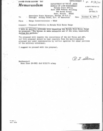 Internal document, proposed addition to Nevada Wild Horse Range (NWHR)