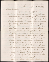 Letter from Henry R. Mighels to Nellie Verrill, March 11, 1866