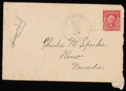 Letter and envelope to Charles M. Sparks from Edna Folsom Evans