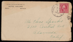 Letter and envelope to Charles M. Sparks from F. L. Pitman