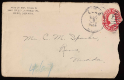 Letter and envelope to Charles M. Sparks from B. G. McBride, 2