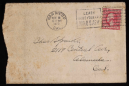 Letter and envelope to Charles M. Sparks from J. P. Atkin