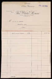 Account statement and envelope to Leland J. Sparks from The White House department store