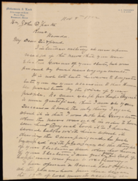 Letter to John Sparks from W. K. Makemson