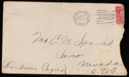 Letter and envelope to Charles M. Sparks from C. E. Bull, 1