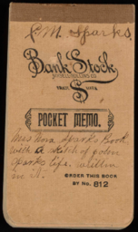 Charles Sparks news clips, memo books, business contracts, and business cards
