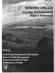 Final Sonoma-Gerlach grazing environmental impact statement