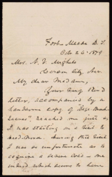 Letter from Samuel D. Sturgis to Nellie Mighels, October 26, 1879