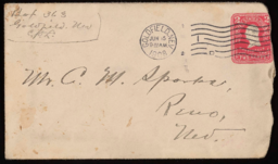 Envelope addressed to Charles M. Sparks from Goldfield, Nev.